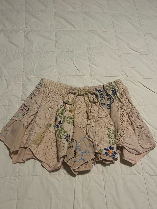 Free People Field Of Dreams Embroidered Patchwork Shorts - Picture 7 of 10
